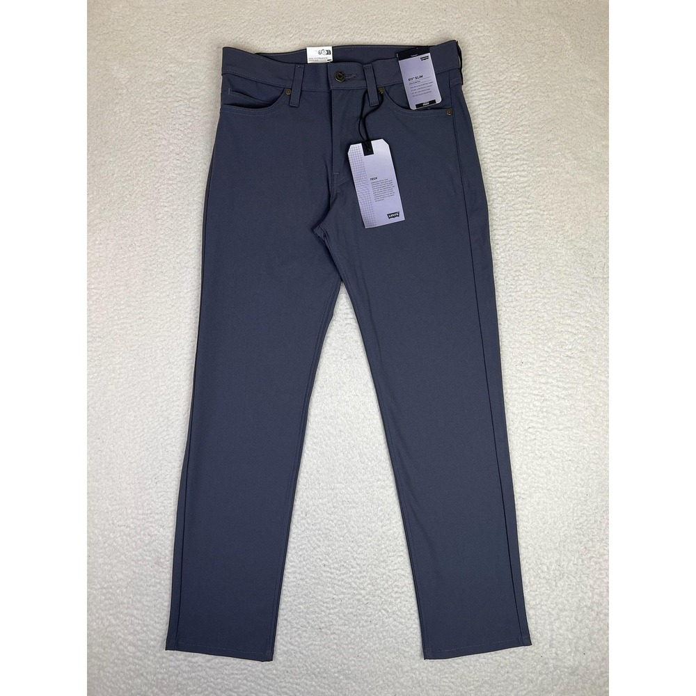 Levi's 511 Tech Pants Mens 29x30 Gray Stretch Hiking Quick Dry A9213-0013 NEW